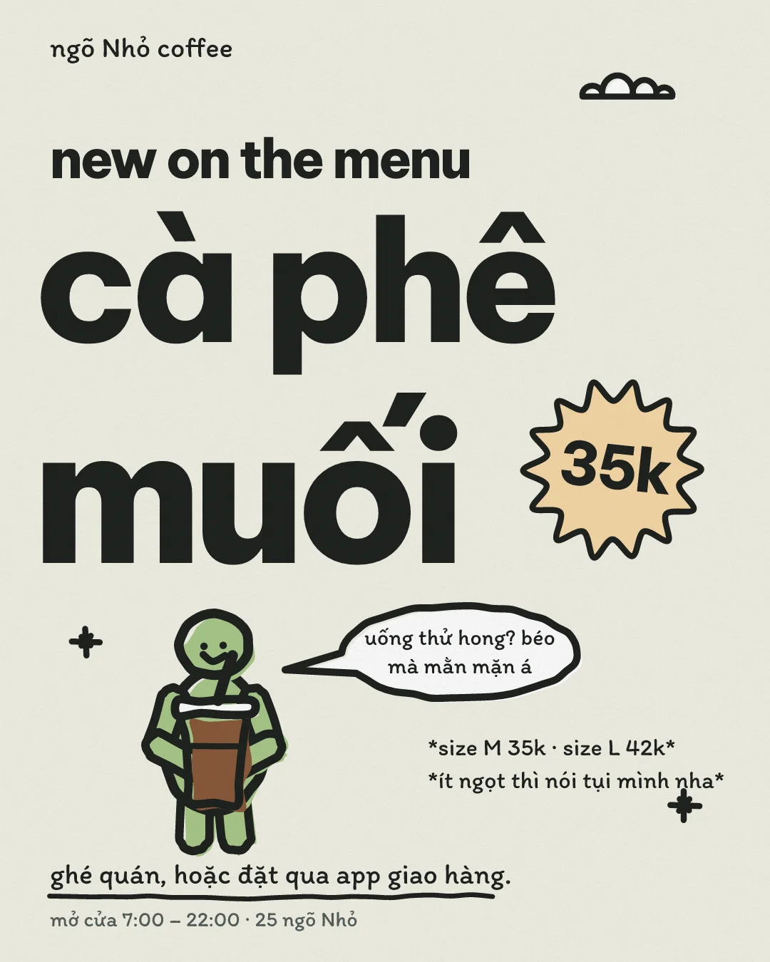 Poster món mới cà phê muối của một quán cà phê
